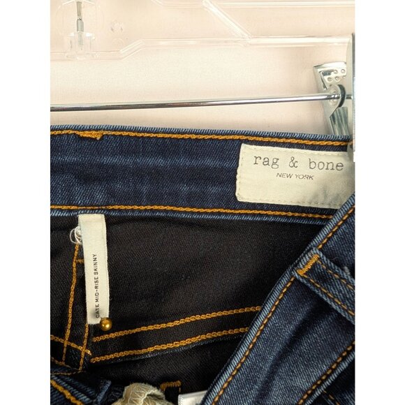 Rag & Bone Jeans Womens 25 Blue Cate Skinny Dark Wash Mid-Rise Denim - Picture 3 of 11